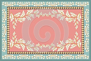Persian Carpet or Iranian Carpet Traditional Design Oriental Damask Floral Embroidery Design for Carpets. photo